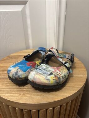 Birkenstock Birki's Dorian Clogs Hawaii Blue Surf Tiki Floral